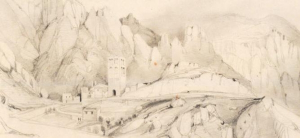 Dessin de St Martin du Canigou